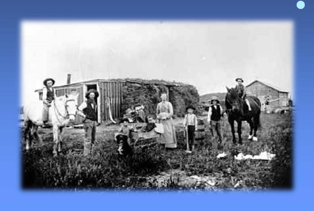 Westward Movement A prairie family in their sod house- life had few luxuries.