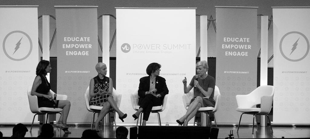 María Teresa Kumar, Carmen Rita Wong, Rocio Saenz, and Cecile Richards speaking at the 2016 VL Power Summit in Las Vegas, Nevada. 6 We celebrated diverse voices in media.
