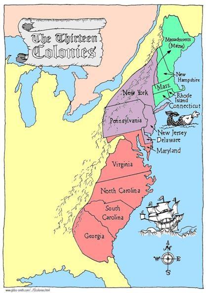 England (CT, NH, MA, RI): settled by Pilgrims in 1620 and Puritans in the 1630s to escape religious persecution in England Middle Colonies (NY, NJ, PA, DE): NY was important trading area, William