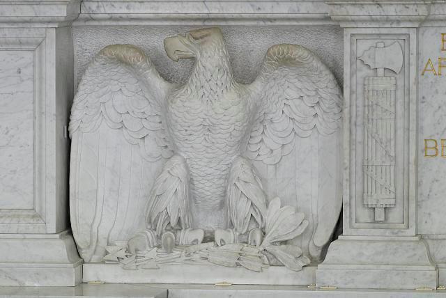 Great Hall. Detail of eagle carving.