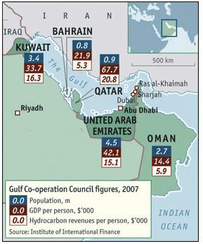 SECTION B The following resources relate to Question 6 THE SMALL GULF STATES: EMERGING POWERS? On the western shore of the Persian Gulf is a cluster of small, mostly oil rich states (Figure 1).