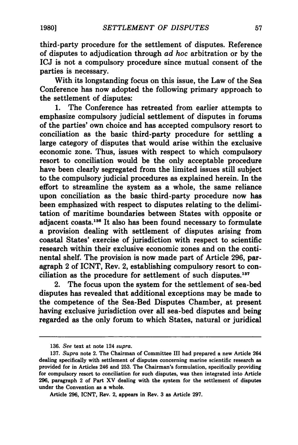 19801 SETTLEMENT OF DISPUTES third-party procedure for the settlement of disputes.