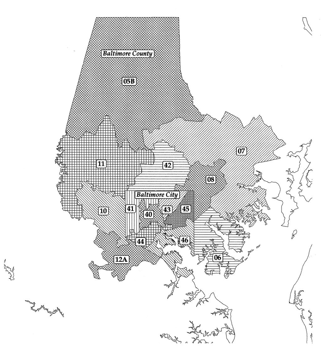 MAP 2 State Legislative Districts County District Carroll 5 (5B) Baltimore 5-8 (5B), 10-12