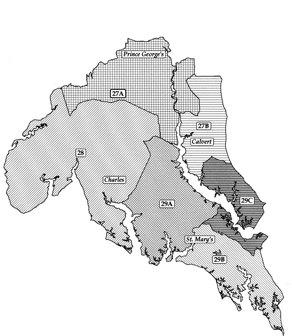 MAP 7 State Legislative Districts County District Prince George s 27 (27A) Calvert 27 (27A, 27B), 29