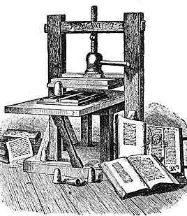 Johann Gutenberg invented the Printing Press, a hand press, in which ink was