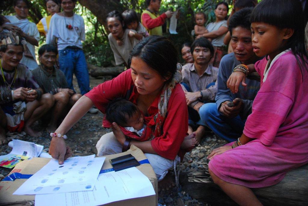 Signing a letter to the Governor, demanding rights to their ancestral lands recognized: Indigenous peoples have for years tried to stop logging machines from destroying the last areas of intact