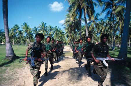Sri Lanka. Jaffna, 1994. Liberation Tigers of Tamil Eelam female combatants Armed groups can be very well structured and organized.
