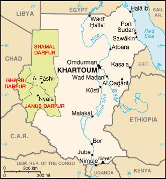 The region of the Sudan is an area the size of France in the west.