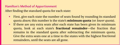 The challenge of apportionment Consider a simpler example: States A, B, C, D with populations as shown. Form legislature of 100 seats.