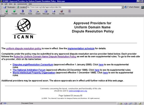 List of ICANN