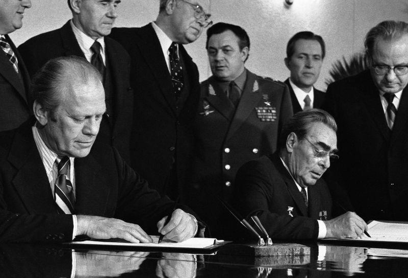 FOREIGN ISSUES/POLICY Ford was one of the signatories on the Helsinki Accords (1975) where 30 (mostly European) nations promised to cooperate and
