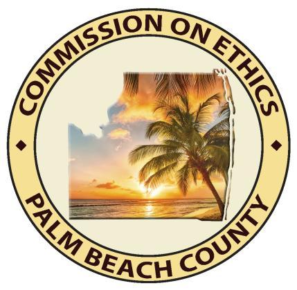 A g e n d a December 8, 2016 1:30 pm Governmental Center, 301 North Olive Avenue, 6 th Floor Palm Beach County Commission on Ethics 300 North Dixie Highway West Palm Beach, FL 33401 561.355.