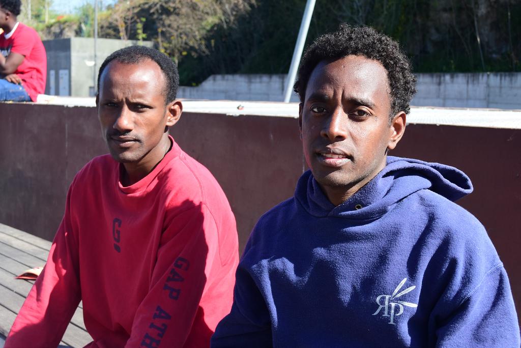 Eritrean refugees who recently made the journey across Libya and the Mediterannean to Italy.