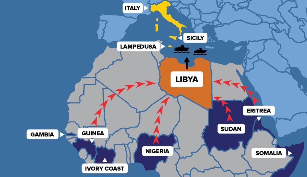 The Journey From West and East Africa to Europe via Libya I never thought there was a country like that, said Patience, a 20-year-old woman from Nigeria.