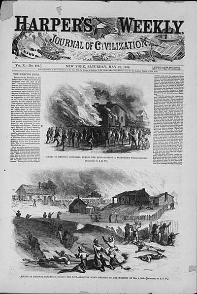 Memphis Massacre: May 1866 Vicious attack on African American property and residents Aimed at the insult of U.S.