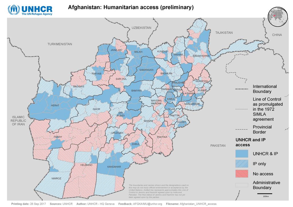 37% districts inaccessible; 11% districts where