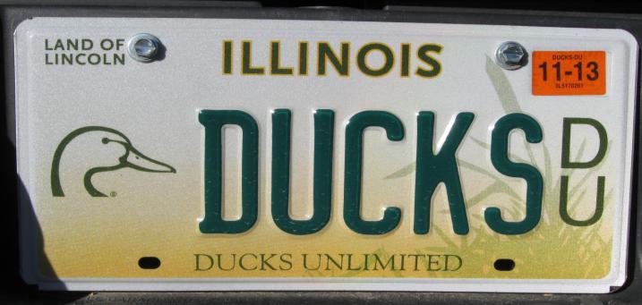 To order one of these license plates, please visit: cyberdriveillinois.com and select Pick-a-Plate, your vehicle type, Specialty, and Ducks Unlimited.
