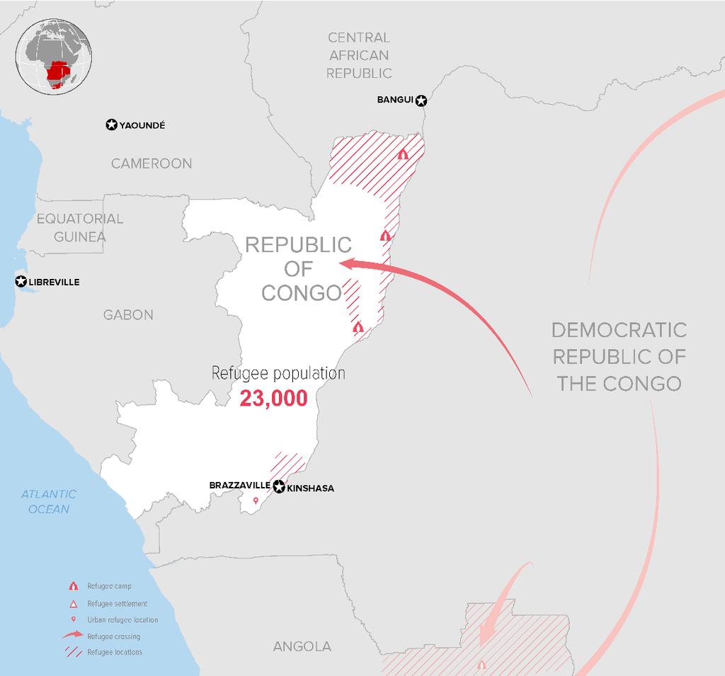 REPUBLIC OF CONGO The Democratic Republic of the Congo Regional Refugee Response Plan 2018 PLANNED RESPONSED US$ 17M REQUIREMENTS 6 PARTNERS INVOLVED Refugee Population Trends 15,000 15,500 23,000