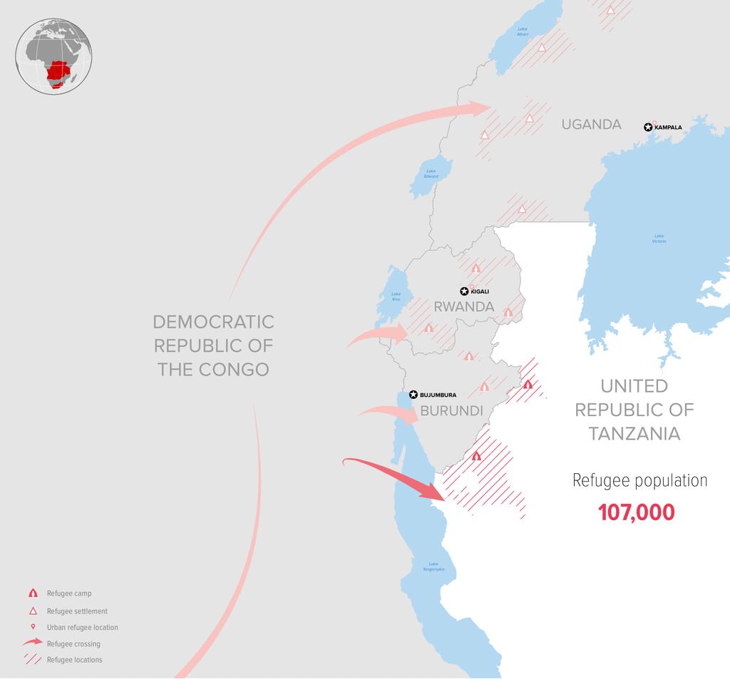 THE UNITED REPUBLIC The Democratic Republic of the Congo OF Regional TANZANIA Refugee Response Plan 2018 PLANNED RESPONSED US$ 68M REQUIREMENTS 12 PARTNERS INVOLVED Refugee Population Trends 67,217