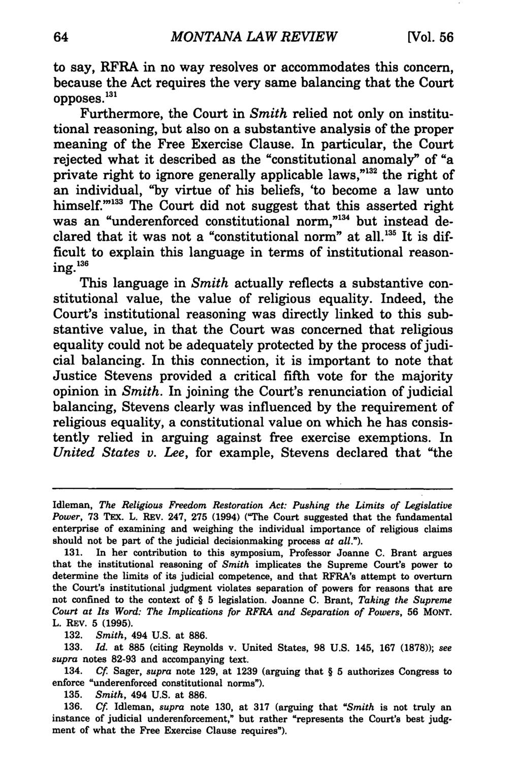 Montana Law Review, Vol. 56 [1995], Iss. 1, Art. 3 MONTANA LAW REVIEW [Vol.