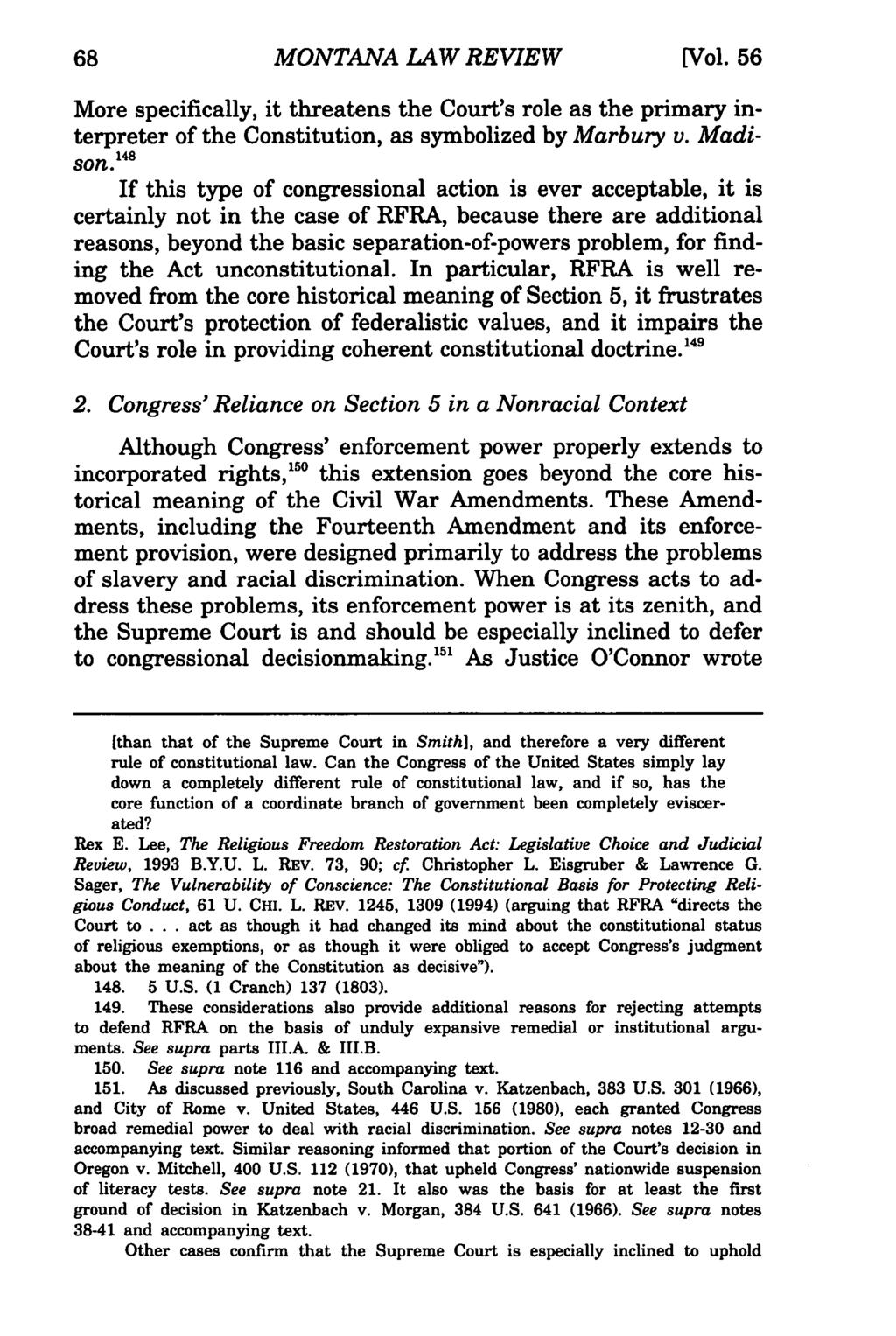 MONTANA Montana Law Review, LAW Vol. 56 REVIEW [1995], Iss. 1, Art. 3 [Vol.