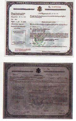What it Looks Like Certificate of Naturalization (form N-550 or N-570) Must have the original document (NEVER keep!