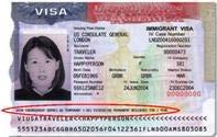 What it Looks Like Machine-Readable Immigrant Visa (MRIV) A foreign passport presented with