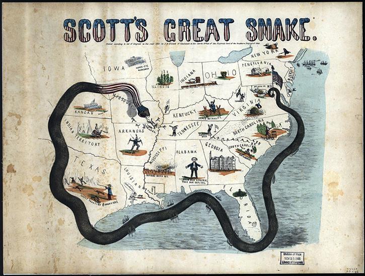 The Anaconda Plan: The South needed to export cotton to trade with Europe The North placed its navy around Southern ports and enforced a blockade of all Southern goods coming in and out of the