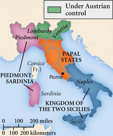 Upheaval in Italy, 1848 G Italian nationalists and liberals sought to end foreign domination of Italy. G Milan, Lombardy & Venetia wanted to expel their Austrian rulers.