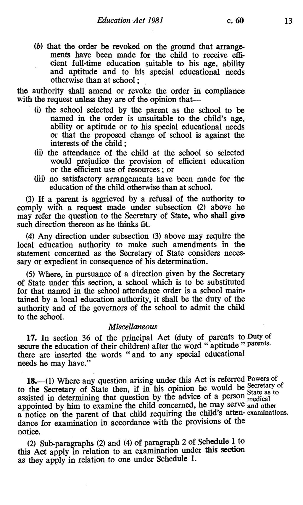 Education Act 1981 c.