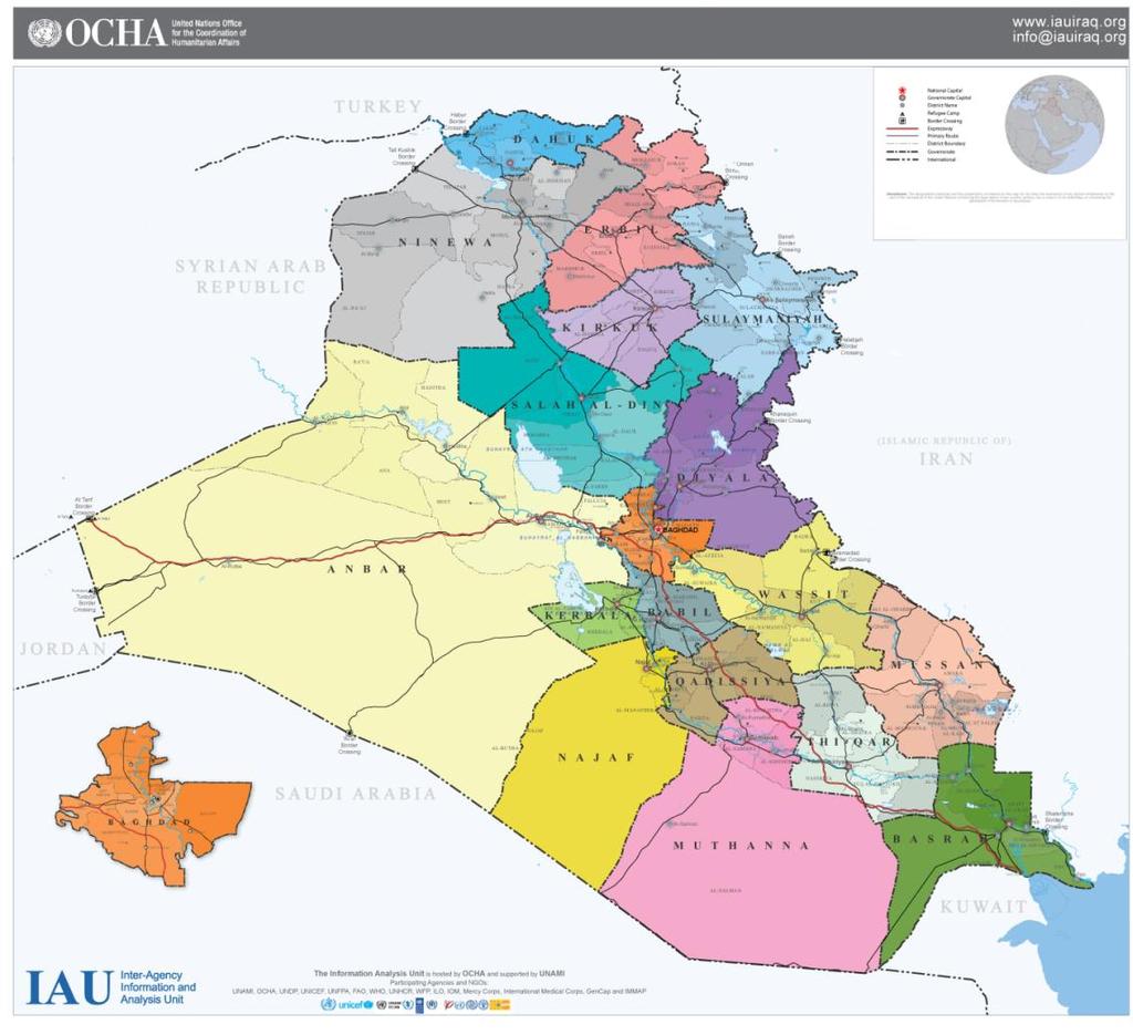 Map of Iraq 4 NCCI We thank you for not disseminating this document and