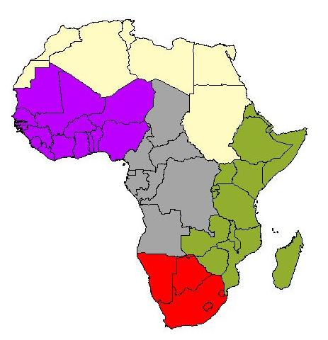 Region of Origin for Africans in