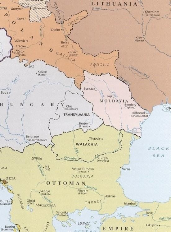 MAP A: THE PRINCIPALITY OF MOLDOVA (MOLDAVIA) UNDER