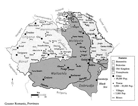 MAP D: BESSARABIA AS PART OF THE ROMANIAN STATE (1918-1940) Source: Livezeanu, 2000.