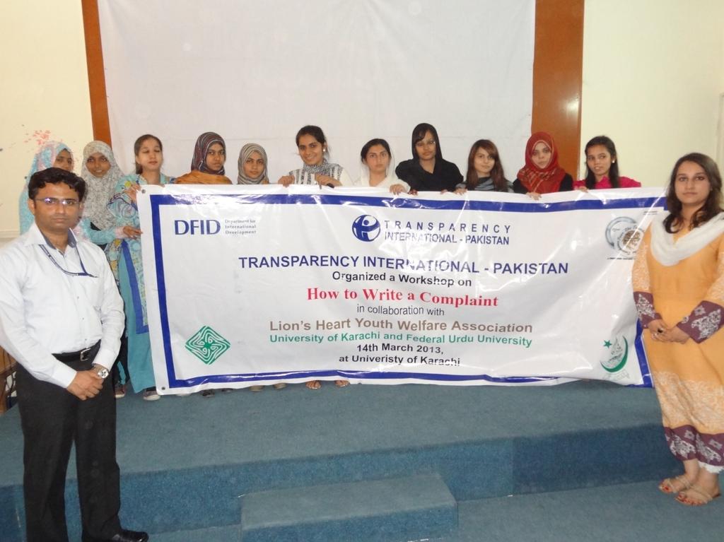 2.0 BACKGROUND About Transparency International Pakistan (TI Pakistan) TI Pakistan is one of the national chapters of the TI movement, the leading global coalition against corruption.