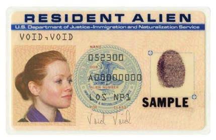 Residence cards are issued to aliens who have been granted permanent resident status in the U.S.