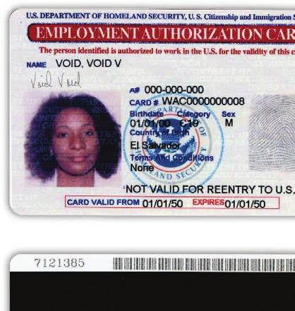 The EMPLOYMENT AUTHORIZATION CARD (Form I-766) is issued to aliens who have been granted permission to work in the U.S.
