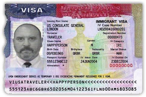 same foils used for non-immigrant visas, but bear notations that serve as temporary