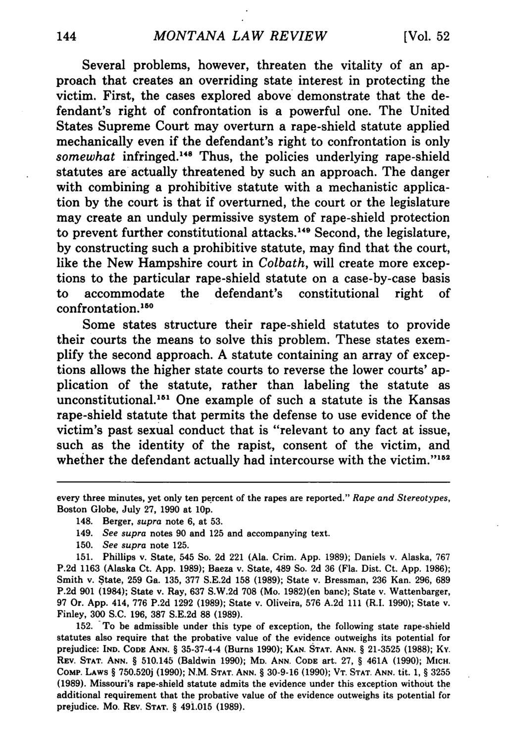 144 Montana Law Review, Vol. 52 [1991], Iss. 1, Art. 8 MONTANA LAW REVIEW [Vol.
