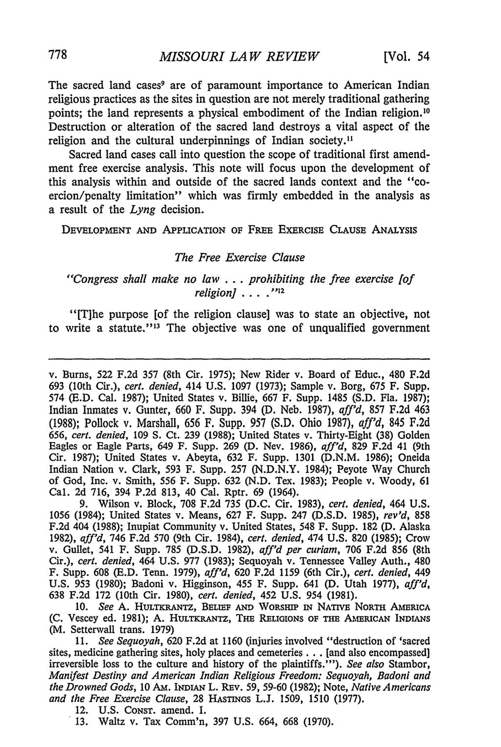 Missouri Law Review, Vol. 54, Iss. 3 [1989], Art. 10 778 MISSOURI LAW REVIEW [Vol.