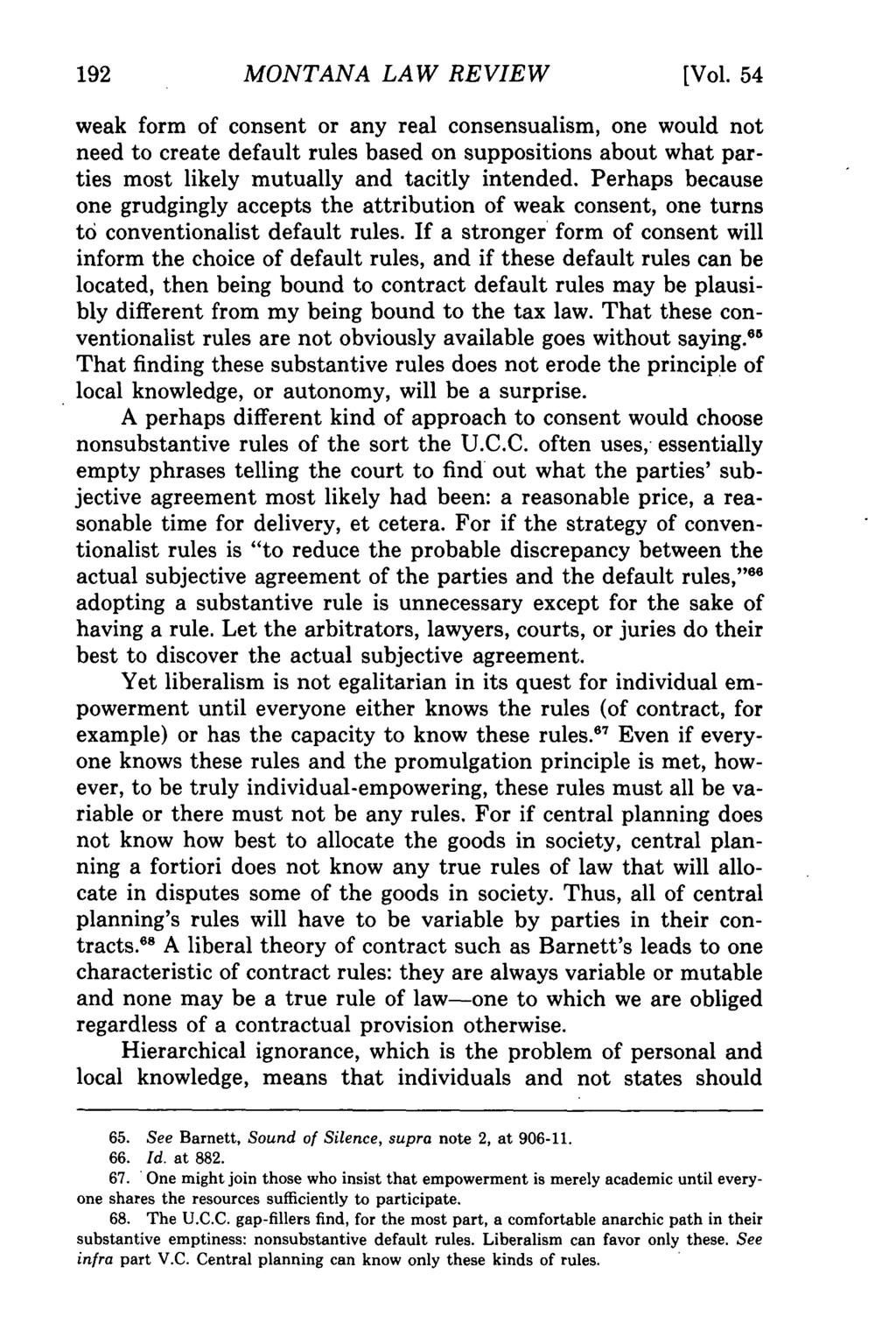 Montana Law Review, Vol. 54 [1993], Iss. 2, Art. 1 MONTANA LAW REVIEW [Vol.