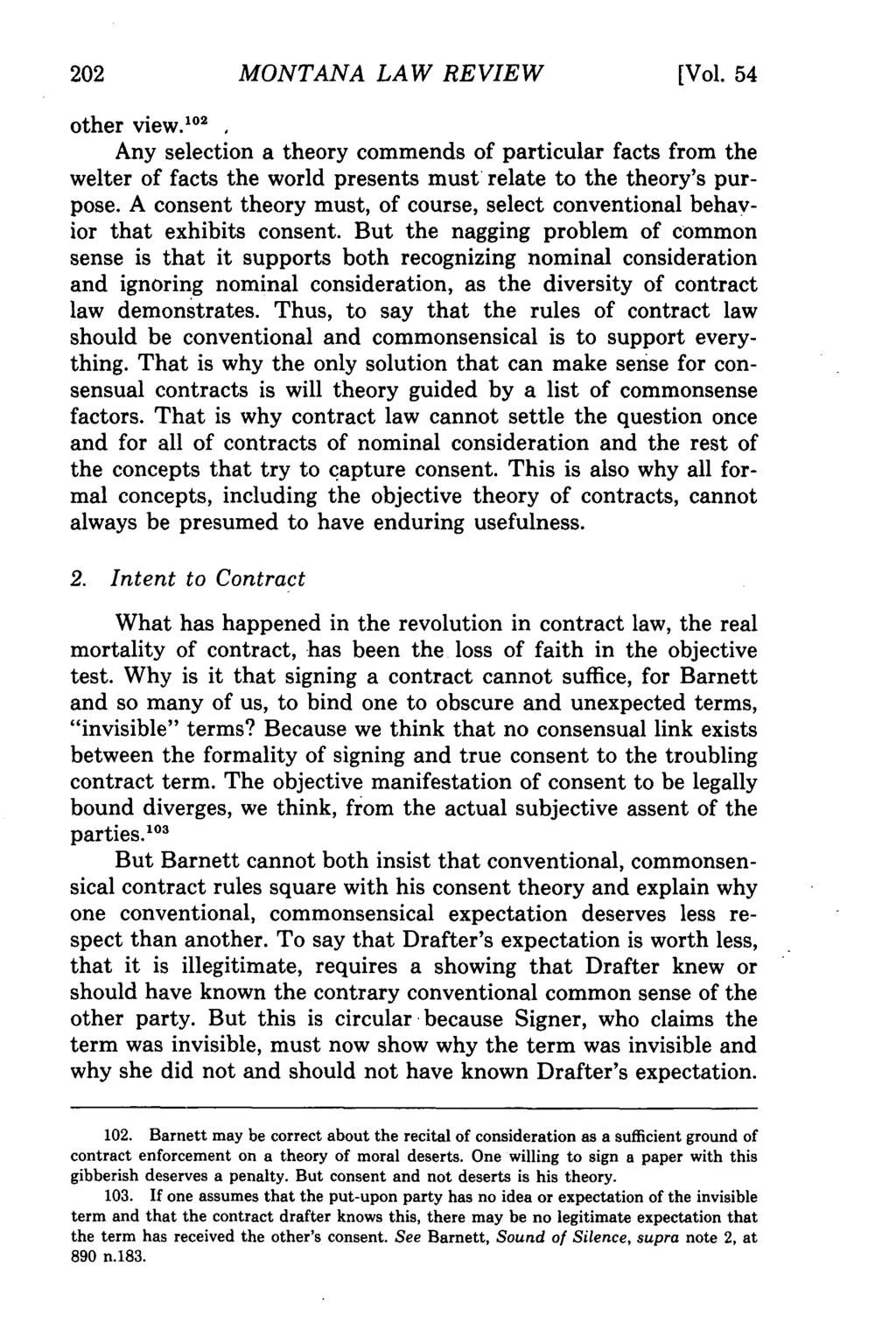 Montana Law Review, Vol. 54 [1993], Iss. 2, Art. 1 MONTANA LAW REVIEW [Vol. 54 other view.