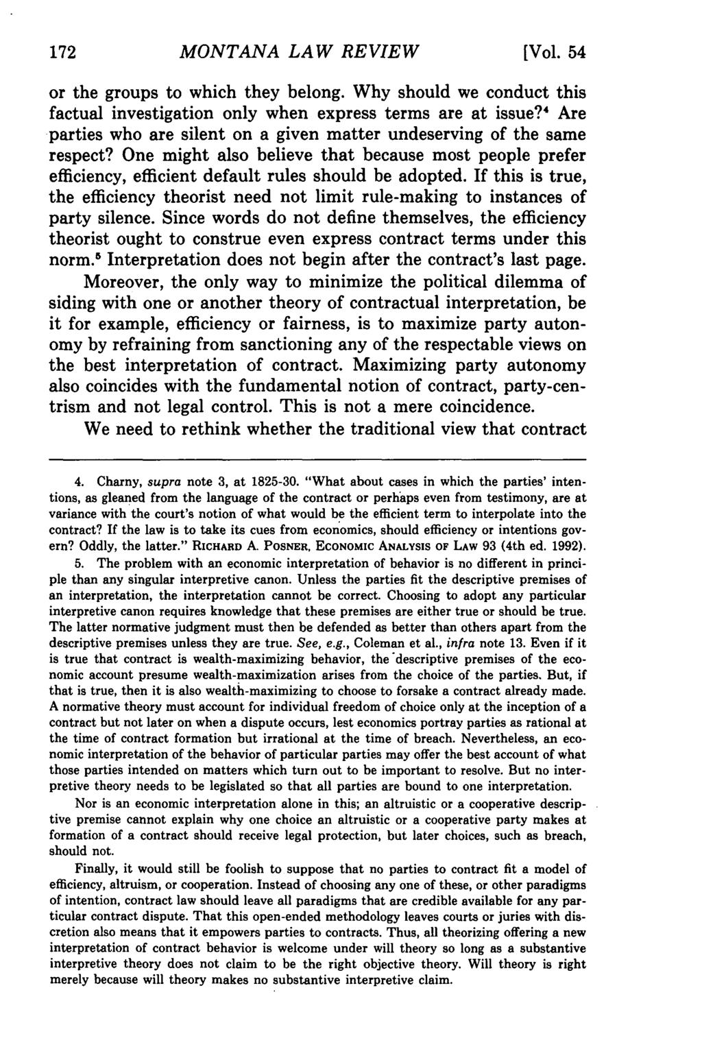 Montana Law Review, Vol. 54 [1993], Iss. 2, Art. 1 MONTANA LAW REVIEW [Vol. 54 or the groups to which they belong.