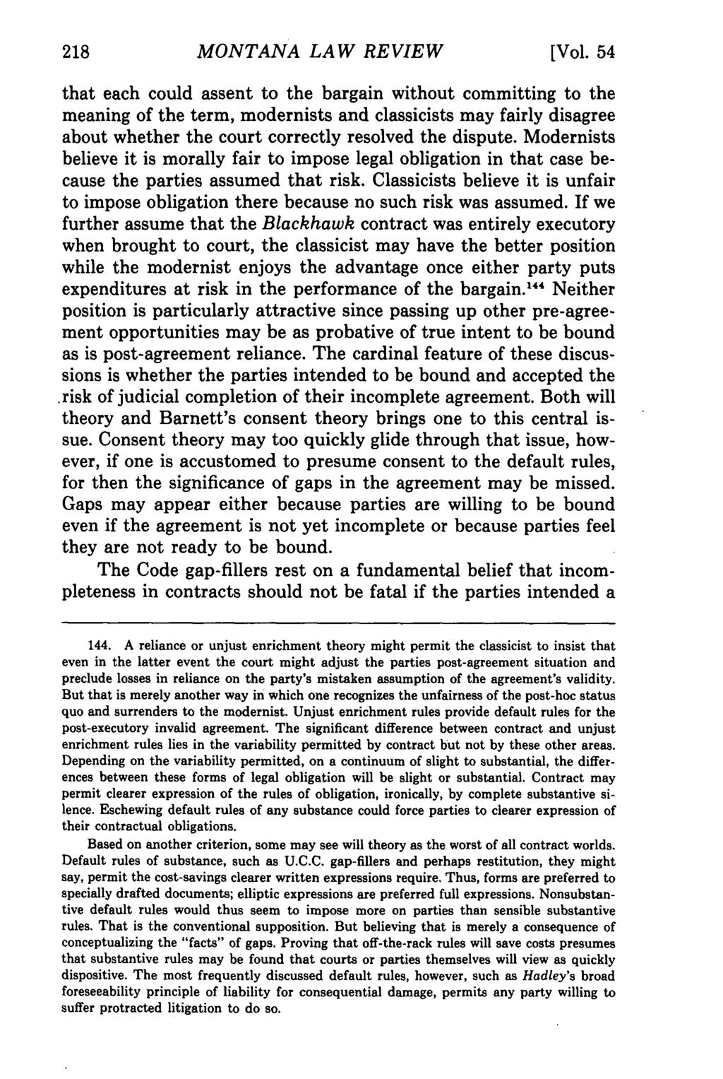 Montana Law Review, Vol. 54 [1993], Iss. 2, Art. 1 218 MONTANA LAW REVIEW [Vol.