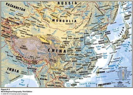 coastal plains and the deltas of China s great rivers, with intervening low mountains and hills Continental shelf and numerous islands Chinese Landform The Loess Plateau is covered by a fine