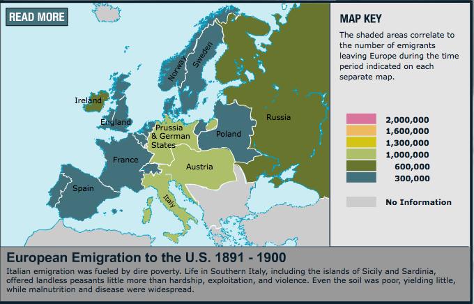 Where did they come from? 1840 s-1890 s: most immigrants came from northern and western Europe.