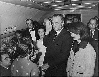 Vice President Johnson swears in as the new