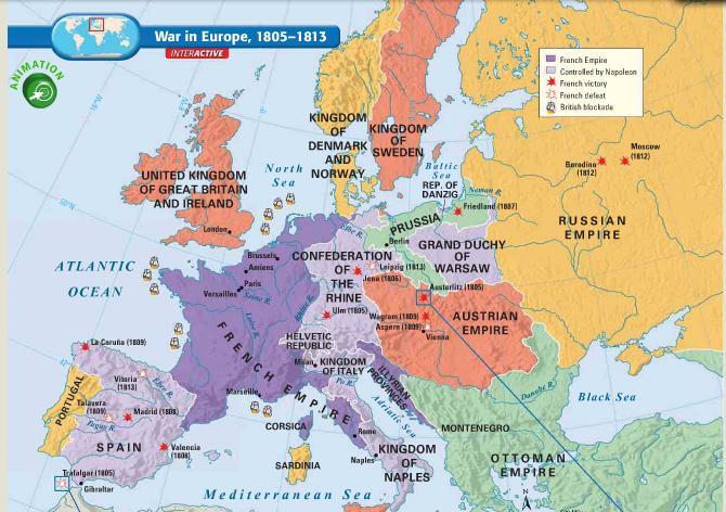 What happens to the map of Europe