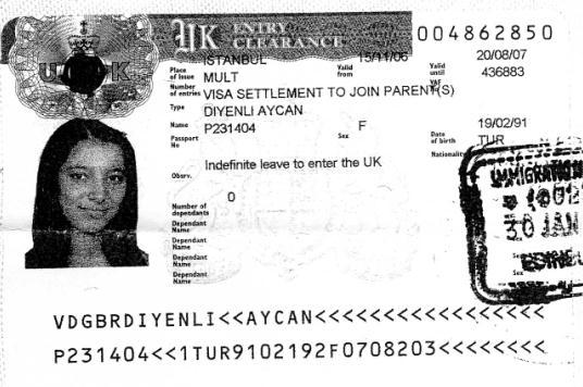 Indefinite Leave to Enter (ILE) Below is an example of the most common document that you could accept as proof of ILE. ILE is given to someone who is entering the UK to join someone with ILR.