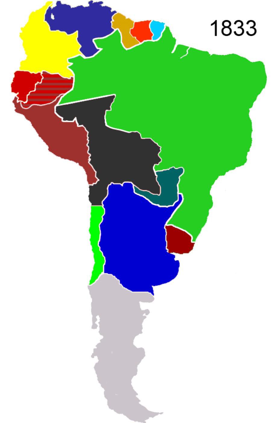 Part Two: South American Geography in 1833 Identify the following: Argentina,